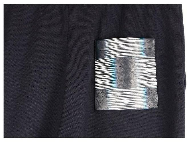 Louis Vuitton Wool-Blend Leather Jogger Track Pants Blue - view 4