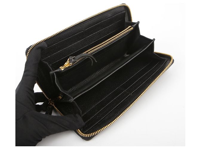 Balenciaga Giant Metallic Edge Zip Long Wallet Black - view 10
