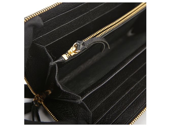 Balenciaga Giant Metallic Edge Zip Long Wallet Black - view 11