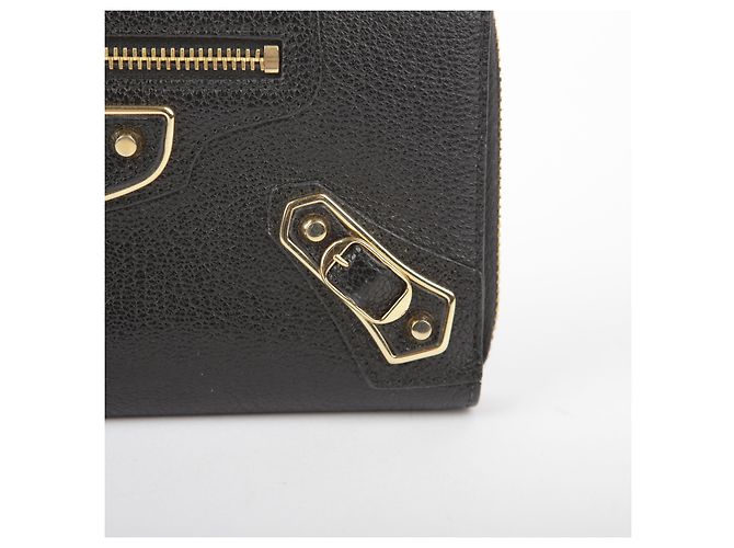 Balenciaga Giant Metallic Edge Zip Long Wallet Black - view 3
