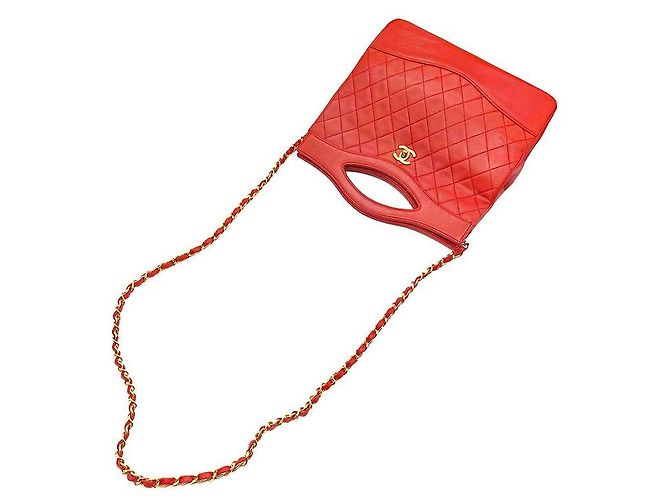Chanel Lammfelltasche Rot - Ansicht 4