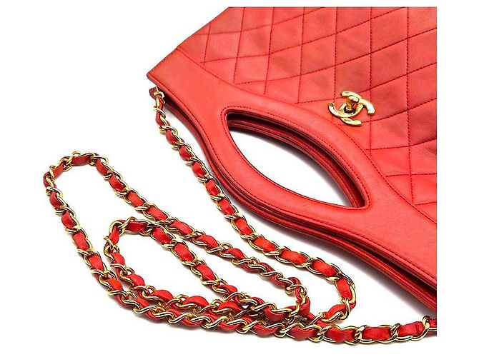 Chanel Lammfelltasche Rot - Ansicht 5