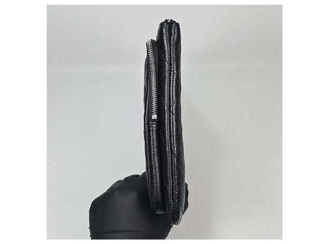 Chanel Clutch in pelle caviar con tasche multiple Nero - vista 5
