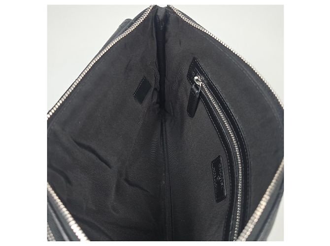 Chanel Clutch in pelle caviar con tasche multiple Nero - vista 9