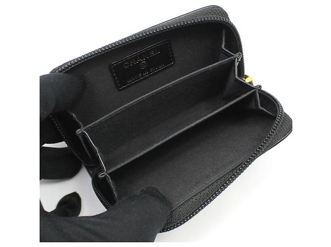 Chanel Cartera de tarjetas con cremallera Chevron Gold Boy Negro - vista 7