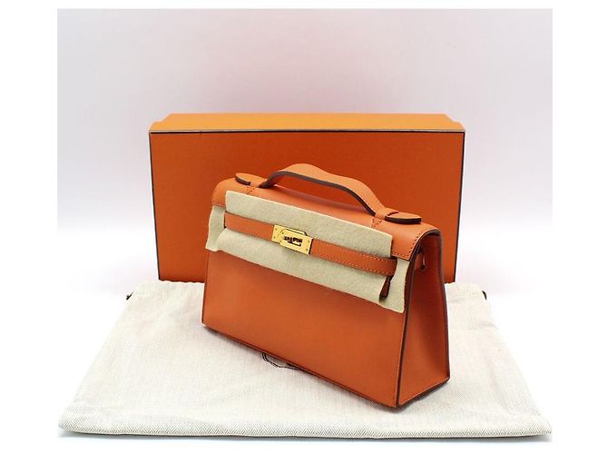 Hermès Borsa Pochette Kelly Mini Tote Orange Arancione - vista 2