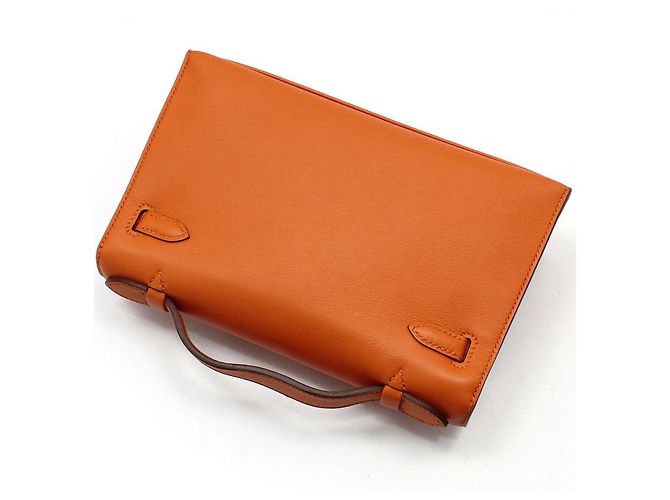 Hermès Borsa Pochette Kelly Mini Tote Orange Arancione - vista 4