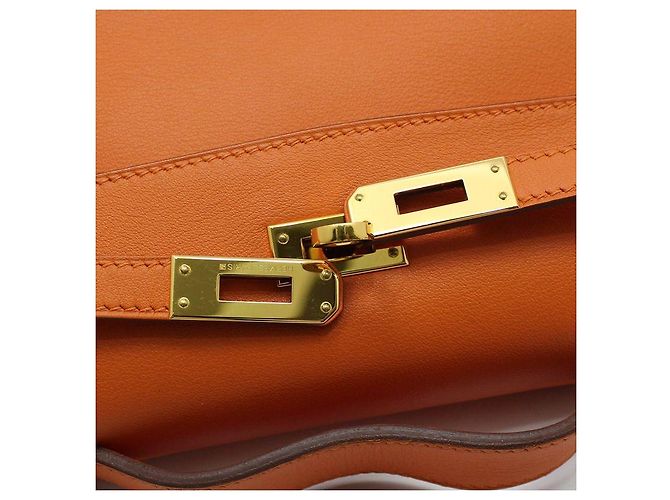Hermès Borsa Pochette Kelly Mini Tote Orange Arancione - vista 9