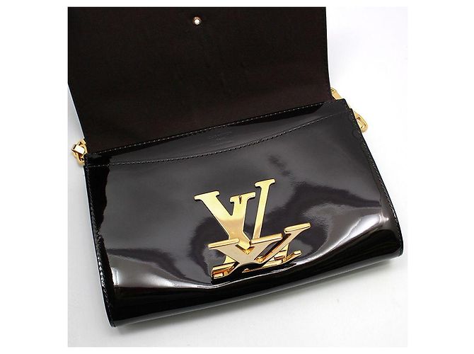 Louis Vuitton Borsa a tracolla Louise GM con catena in Amarante Patent Multicolore - vista 7