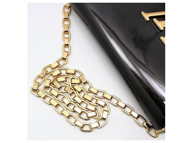 Louis Vuitton Borsa a tracolla Louise GM con catena in Amarante Patent Multicolore - vista 9