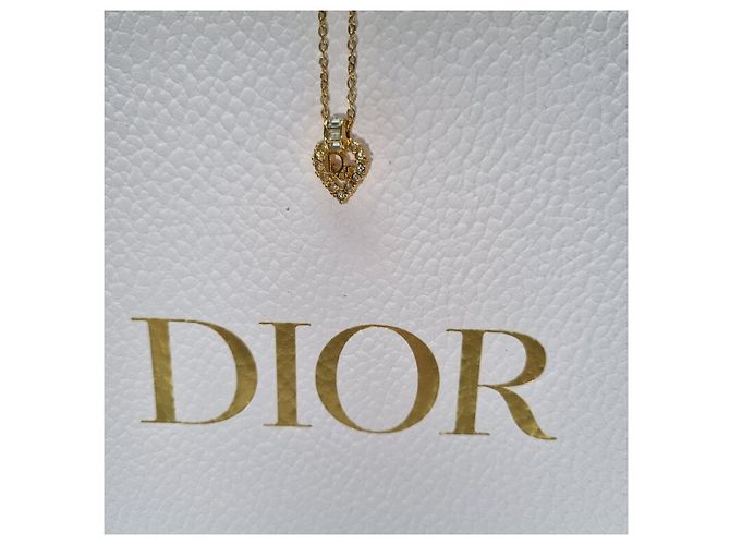 Dior Anello Logo Cuore e Collana con Pietra (Collana Premium) D'oro - vista 10