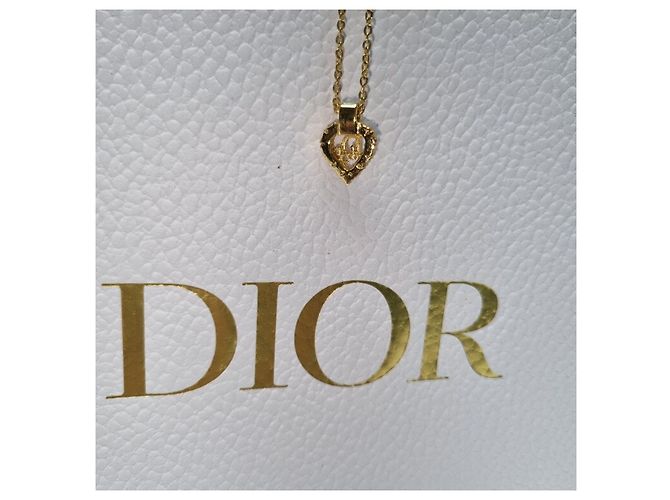 Dior Anello Logo Cuore e Collana con Pietra (Collana Premium) D'oro - vista 12