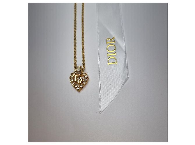 Dior Anello Logo Cuore e Collana con Pietra (Collana Premium) D'oro - vista 2