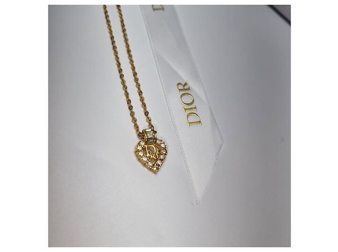 Dior Anello Logo Cuore e Collana con Pietra (Collana Premium) D'oro - vista 3