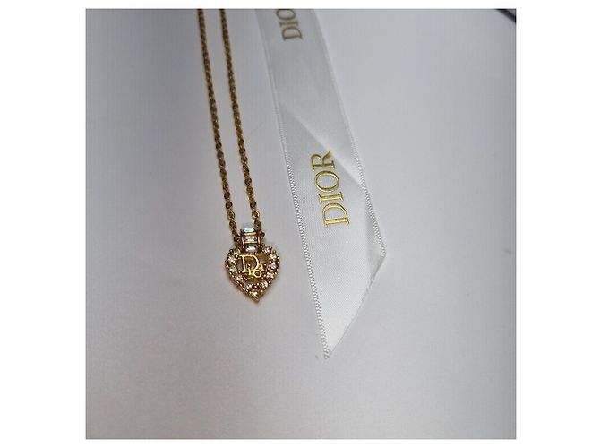 Dior Anello Logo Cuore e Collana con Pietra (Collana Premium) D'oro - vista 4