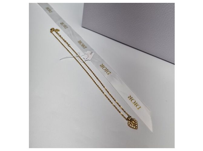 Dior Anello Logo Cuore e Collana con Pietra (Collana Premium) D'oro - vista 5