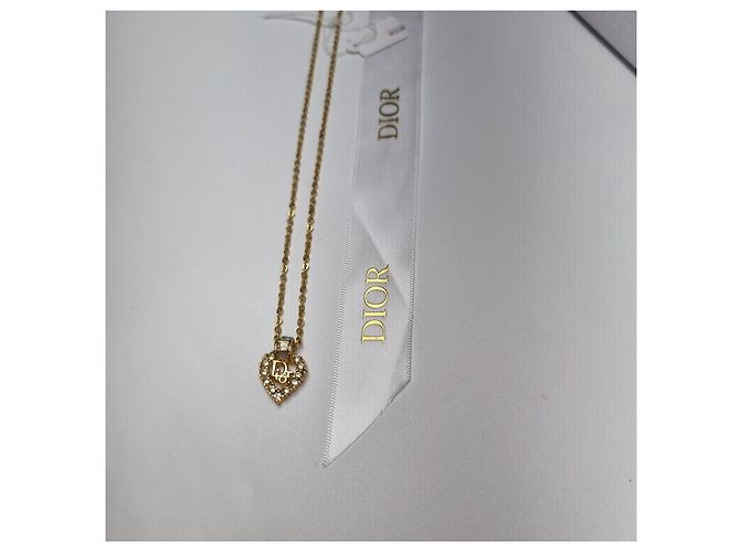Dior Anello Logo Cuore e Collana con Pietra (Collana Premium) D'oro - vista 7
