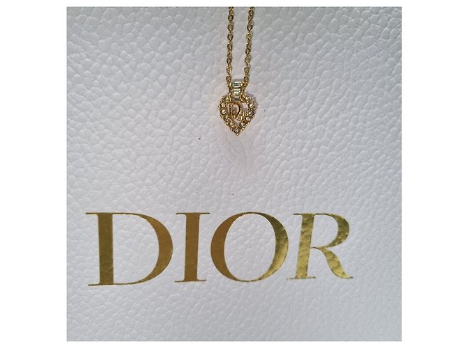 Dior Anello Logo Cuore e Collana con Pietra (Collana Premium) D'oro - vista 9