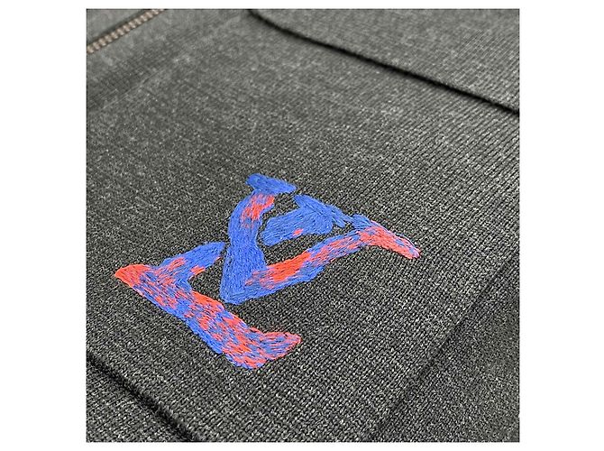 Louis Vuitton LV Bestickter Strick-Zip-Up mit Tasche Charcoal Braun - Ansicht 10