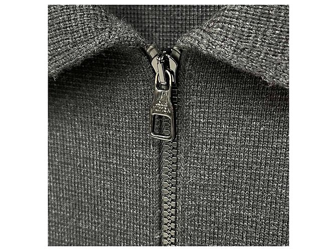 Louis Vuitton LV Bestickter Strick-Zip-Up mit Tasche Charcoal Braun - Ansicht 5