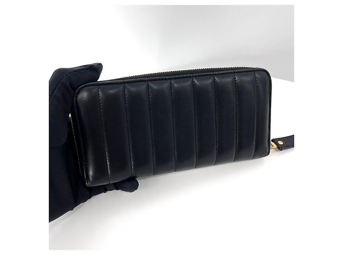 Saint Laurent Viki Monogramm Langgeldbörse Schwarz - Ansicht 5