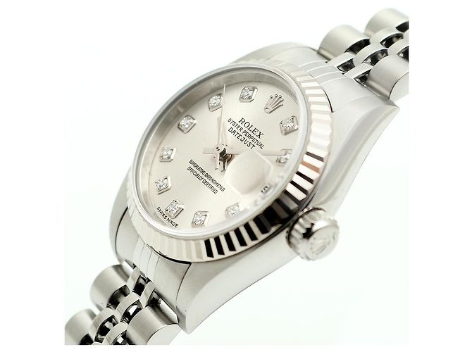 Rolex Reloj Datejust de acero para mujer Original Ten-Point Diamond Plata - vista 10