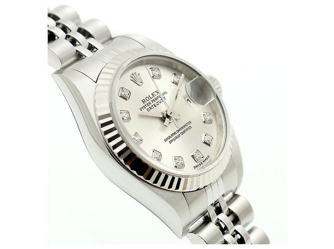 Rolex Reloj Datejust de acero para mujer Original Ten-Point Diamond Plata - vista 11