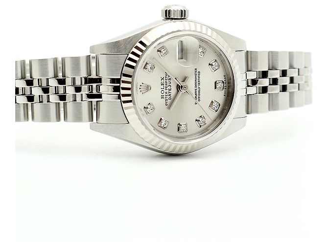 Rolex Reloj Datejust de acero para mujer Original Ten-Point Diamond Plata - vista 19