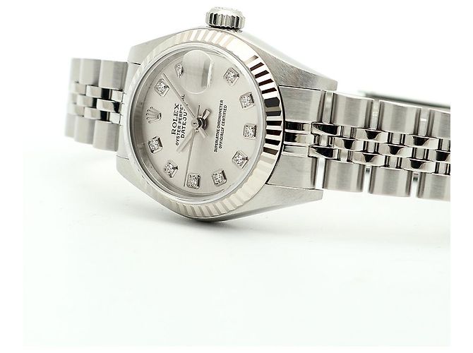 Rolex Reloj Datejust de acero para mujer Original Ten-Point Diamond Plata - vista 20