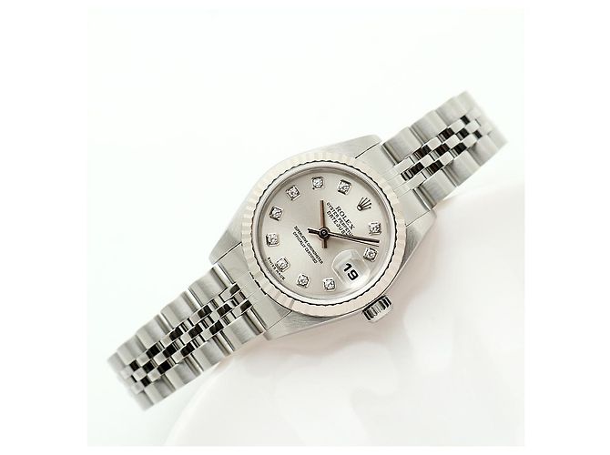 Rolex Reloj Datejust de acero para mujer Original Ten-Point Diamond Plata - vista 22