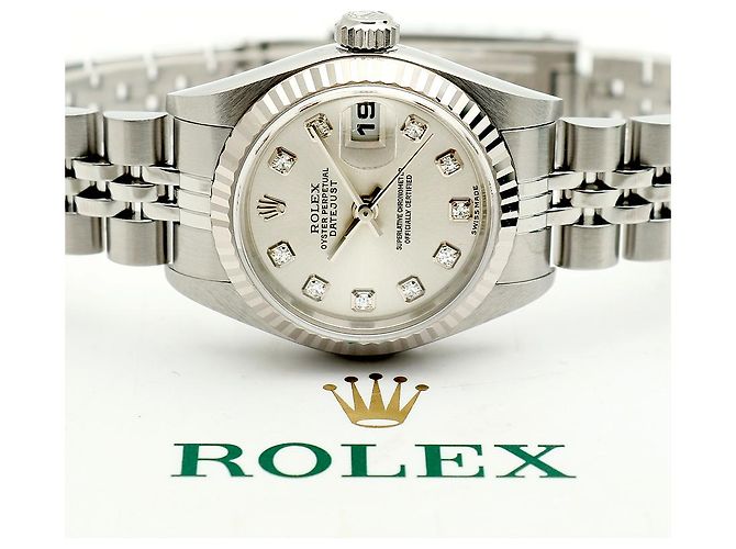 Rolex Reloj Datejust de acero para mujer Original Ten-Point Diamond Plata - vista 23