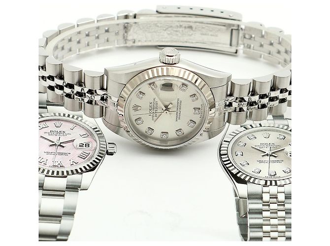 Rolex Reloj Datejust de acero para mujer Original Ten-Point Diamond Plata - vista 24