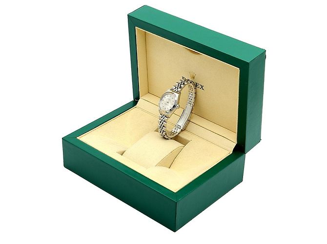 Rolex Reloj Datejust de acero para mujer Original Ten-Point Diamond Plata - vista 26