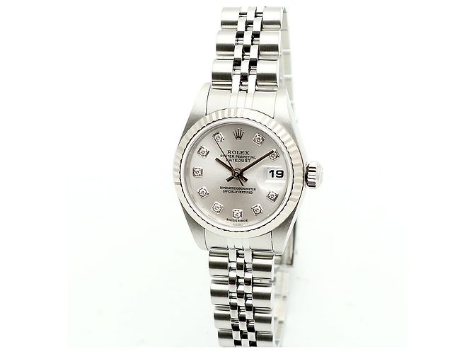 Rolex Reloj Datejust de acero para mujer Original Ten-Point Diamond Plata - vista 8