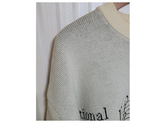 Louis Vuitton Oversized Wollstrick mit Intarsia-Note-Muster Silber - Ansicht 3