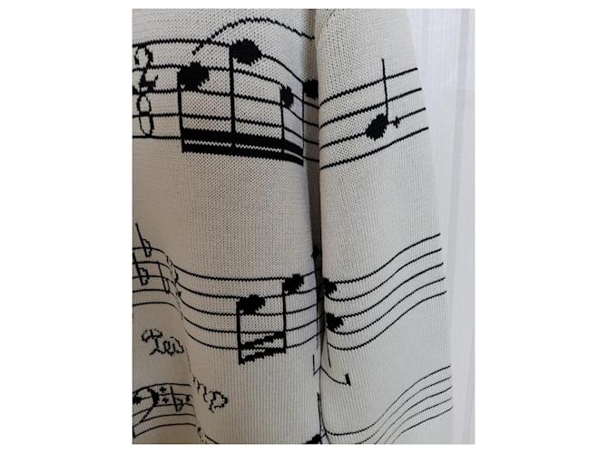 Louis Vuitton Oversized Wollstrick mit Intarsia-Note-Muster Silber - Ansicht 5