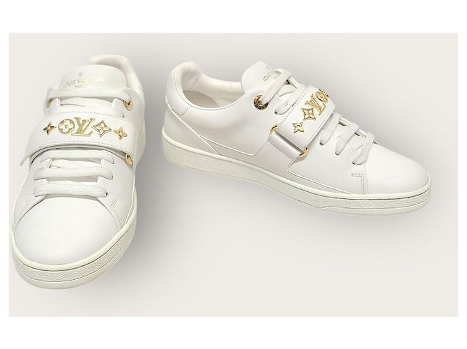 Louis Vuitton White Gold Monogram Velcro Front Row - view 3