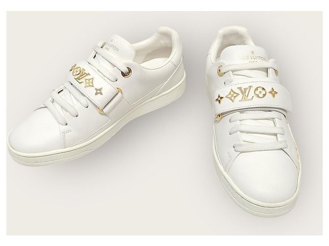 Louis Vuitton White Gold Monogram Velcro Front Row - view 4