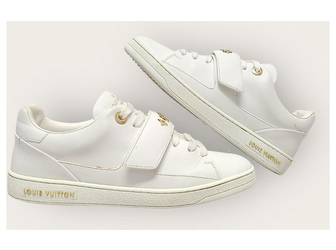 Louis Vuitton White Gold Monogram Velcro Front Row - view 5