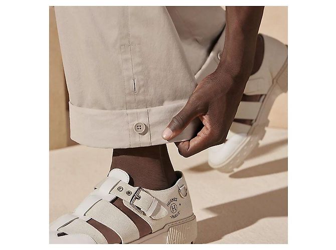 Hermès Pantaloni cargo plissettati Raspail da uomo Argento - vista 10