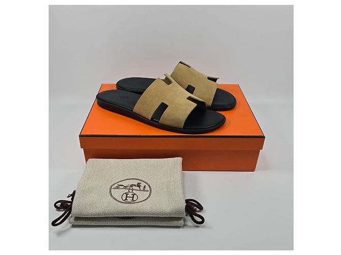 Hermès Pantofole in pelle scamosciata Izmir Multicolore - vista 2