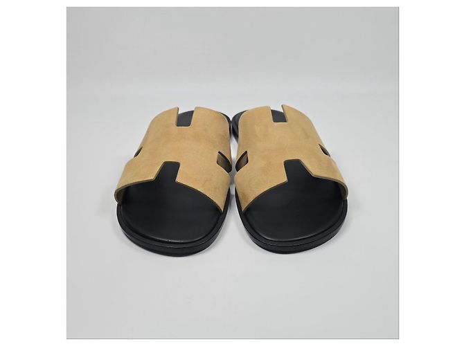 Hermès Pantofole in pelle scamosciata Izmir Multicolore - vista 3
