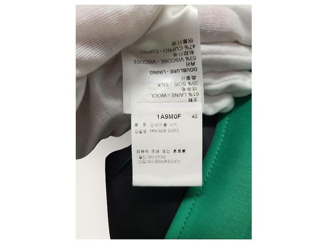 Louis Vuitton Mini shorts a gamba larga in lana e seta verde - vista 5