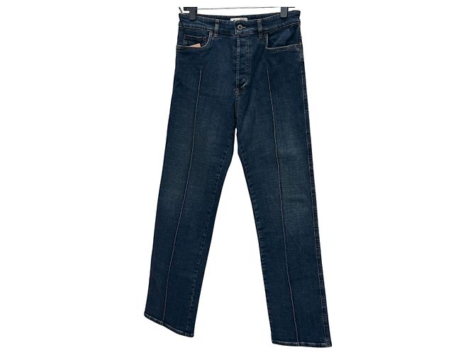 Miu Miu Pantalones de denim stretch con logo Negro - vista 6