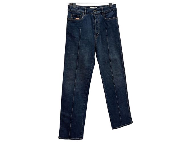 Miu Miu Pantalones de denim stretch con logo Negro - vista 7