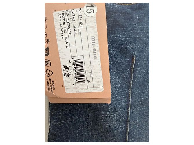 Miu Miu Pantalones de denim stretch con logo Negro - vista 8