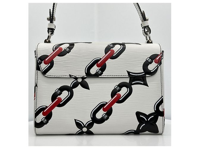 Louis Vuitton Borsa a tracolla Twist MM in pelle Epi Argento - vista 11