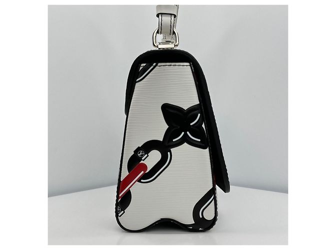 Louis Vuitton Borsa a tracolla Twist MM in pelle Epi Argento - vista 4