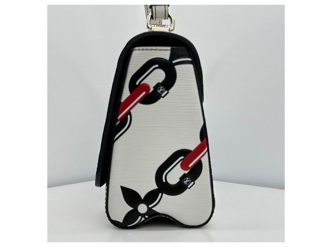 Louis Vuitton Borsa a tracolla Twist MM in pelle Epi Argento - vista 5