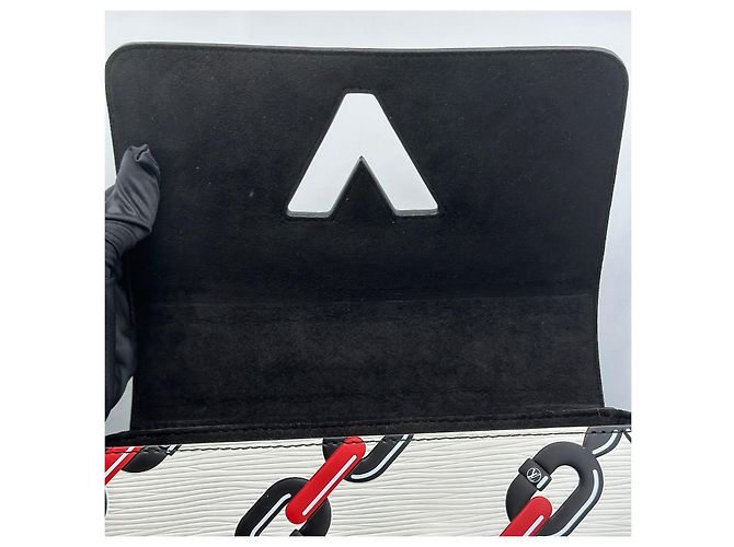 Louis Vuitton Borsa a tracolla Twist MM in pelle Epi Argento - vista 7